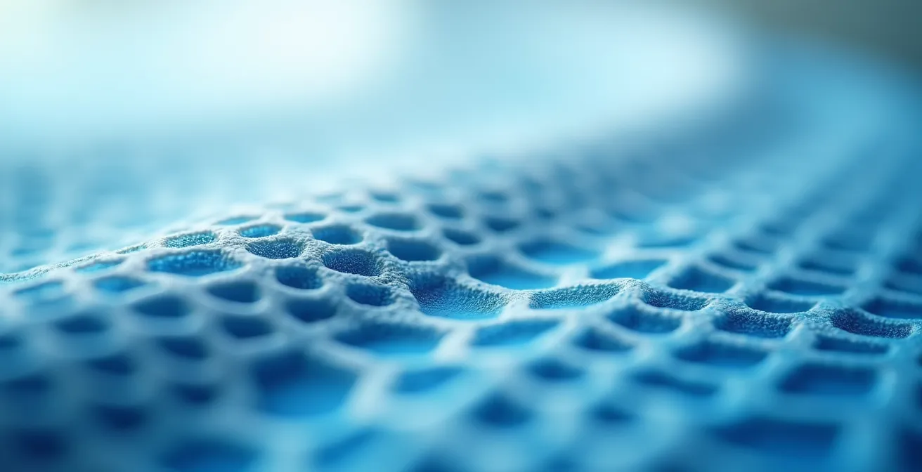 Vue macro sur les codes de référence imprimés sur une boîte de lentilles avec des motifs abstraits géométriques